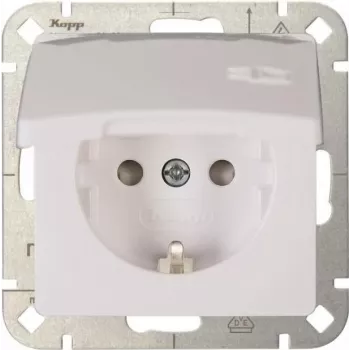 Heinrich Kopp HK05 Πρίζα Schuko με αυξημένη προστασία επαφής, λευκό (RAL 9010), χωνευτή, 16A 250V
