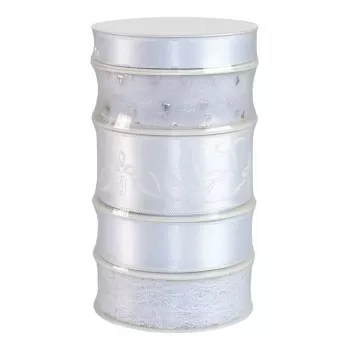 C.E. Pattberg Wedding Gift Ribbon Set σατέν λευκό 15/25/40 mm x 5 ρολά x 3 m