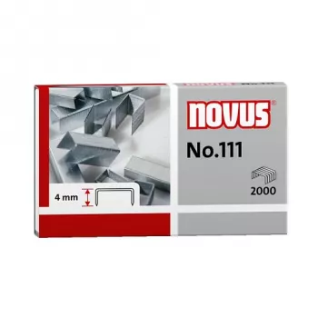 Novus No.111 συρραπτικά - 4 mm - 2000 τεμ. - 15 φύλλων - μέταλλο - γκρι