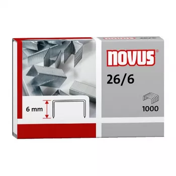 Novus Dahle Novus 26/6 συσκευασία συρραπτικών - 6 mm - 1000 συρραπτικά - επιψευδαργυρωμένος χάλυβας - ασημί