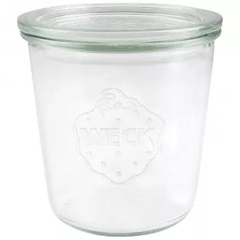 WECK Γυάλινο βάζο 580ml Σετ με 6 τεμ. - Διαφανή βάζα κονσερβοποίησης με καπάκια, κλιπ και λαστιχένιες φλάντζες