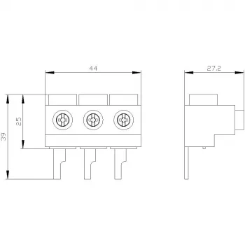 SIEMENS SIRIUS 3RV1915-5A Ακροδέκτης τροφοδοσίας, 3-πολικός, Σύνδεση με βίδα, 690 V, IP20