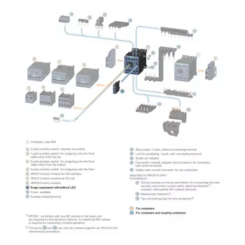 Siemens 3RT2916-1BD00 Περιοριστής υπέρτασης / Απαγωγός υπέρτασης 127-240VAC 150-250V για ρελέ SIRIUS 3RT2