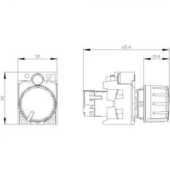 Siemens 3SU1200-2PS10-1AA0 SIRIUS ACT Ποτενσιόμετρο 10 kOhm, 22 mm, Μαύρο, Σύνδεση με βίδα