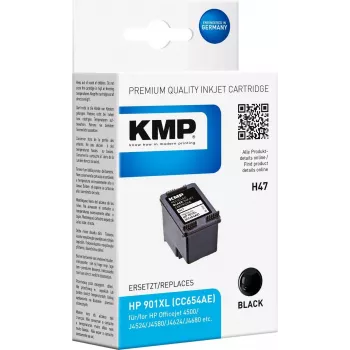 KMP H47 - 14 ml - Μαύρο - Συμβατό - Μελανοδοχείο (Εναλλακτικό για: HP 901XL, HP CC654AE) - για HP Officejet 4500, 4500 G510, J4524, J4540, J4550, J4585, J4624, J4640, J4660, J4680