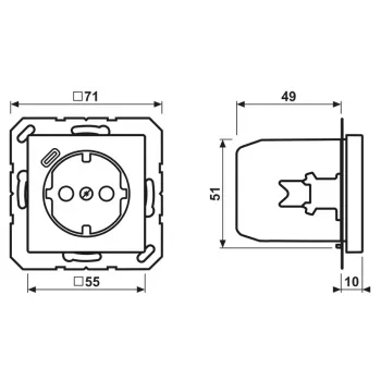 JUNG A 1520-18 C Πρίζα SCHUKO 16 A με φορτιστή USB (JUNG Quick Charge) 1 x Type C, Safety Plus, Σειρά AS, λευκό (ivory)