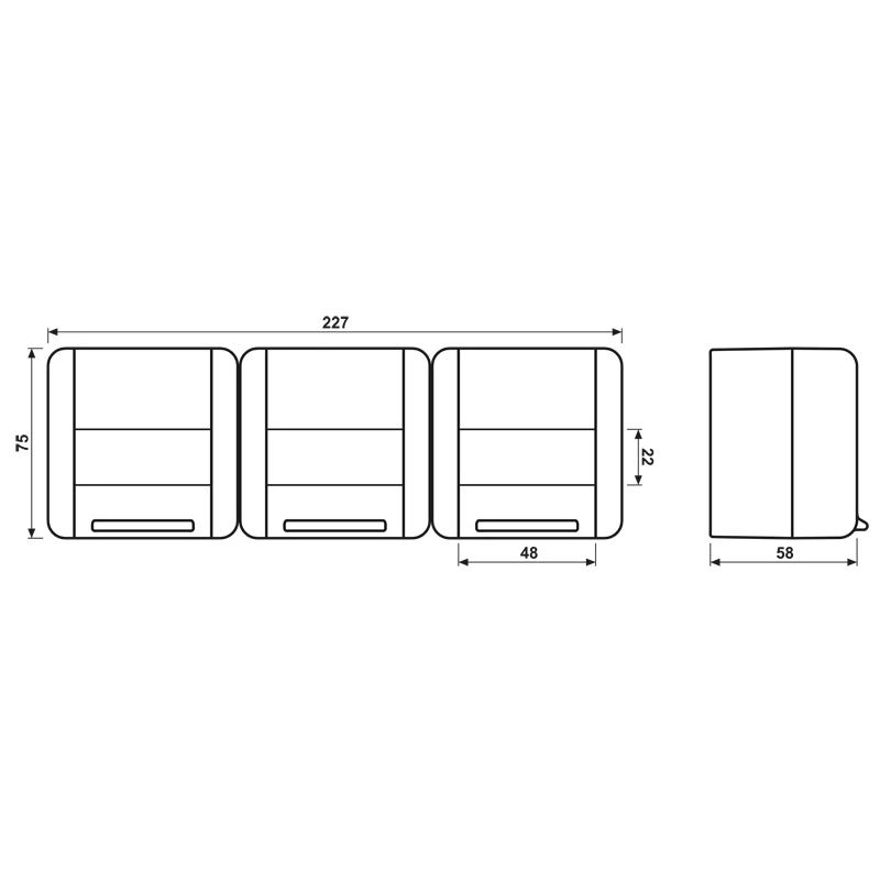 JUNG SCHUKO Πρίζα 3-πλή 16A 250V 8230 NAW Λευκό Alpine
