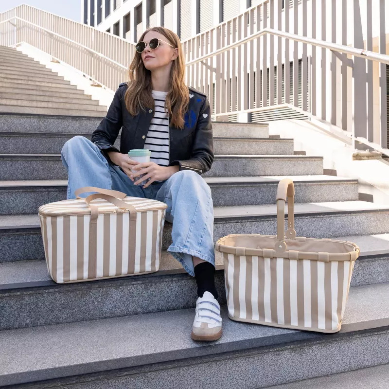 Reisenthel Carrybag Summerstripes Coffee Καλάθι αγορών 22L