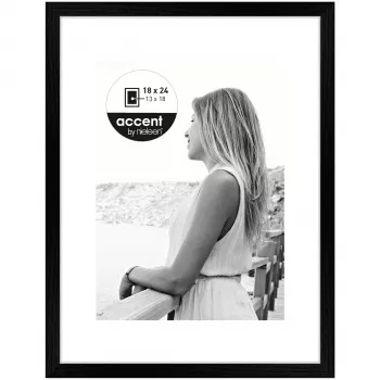 Nielsen Design Aura Μαύρη Ξύλινη Κορνίζα 18x24 με Πασπαρτού 1134000