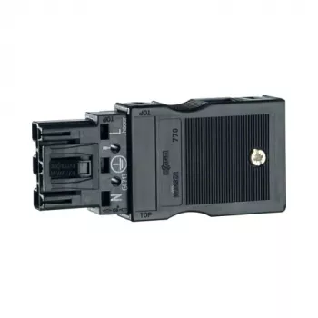 Hager G4703 τριπολική υποδοχή εισόδου (Wago) για αγωγό 1,5-2,5 mm², μαύρο