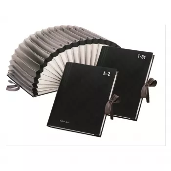 PAGNA Organizing Folder A4 Μαύρο 12 Θήκες 30 mm Ράχη 24211-04