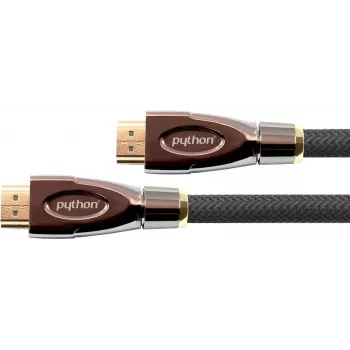 PYTHON καλώδιο High-Speed HDMI με Ethernet 4K2K/UHD, επιχρυσωμένες επαφές, OFC, πλεξούδα νάιλον, Μαύρο, 1 m, σειρά PYTHON (GC-M0015)