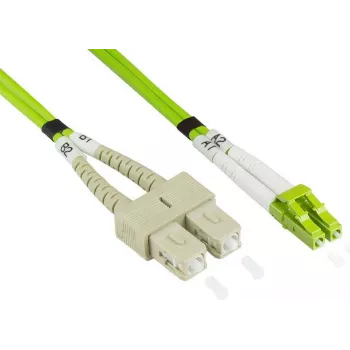 GoodConnections Alcasa LW-8075LS5 Καλώδιο Patch Οπτικής Ίνας 7,5 m LSZH OM5 LC σε SC Πράσινο