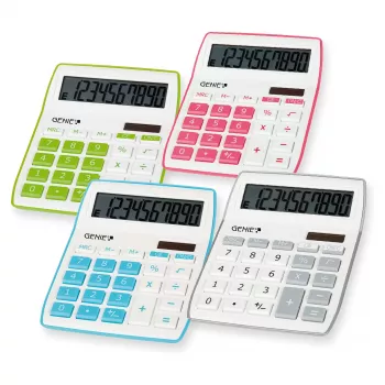 Genie Genius 840 Επιτραπέζια αριθμομηχανή - 10 ψηφία - 1 γραμμή - Μπαταρία/Ηλιακή - Ροζ/Λευκό