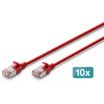 DIGITUS CAT 6A F-FTP Slim Patch Καλώδιο, Χαλκός, LSZH, 0,5 m, Γκρι