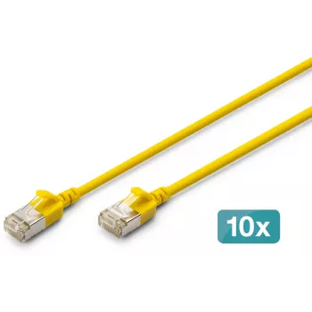 DIGITUS CAT 6A F-FTP Slim Patch Καλώδιο, Χαλκός, LSZH, 0,5 m, Γκρι