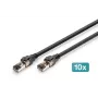 DIGITUS CAT 8.1 S/FTP Patch Καλώδιο, Cu, LSZH, 1 m, Μαύρο, 10 Τεμ.