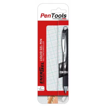 Pentel EnerGel Document Στυλό Gel Rollerball Υγρού Μελανιού Συσκευασία 2 τεμ. Μαύρο 0,5 mm