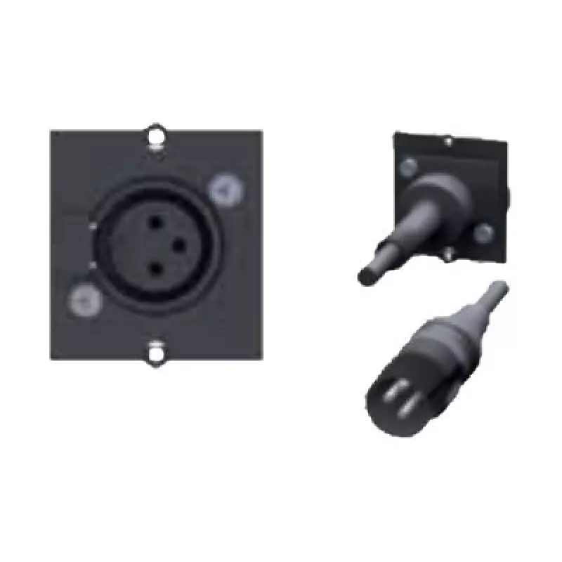 Bachmann Modular Faceplate Snap-In Υποδοχή 3-Pin XLR Θηλυκή Μαύρη