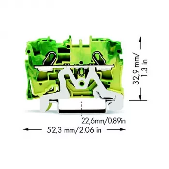 WAGO 2004-1207 Ακροδέκτης Γείωσης 2 Αγωγών, 4 mm²