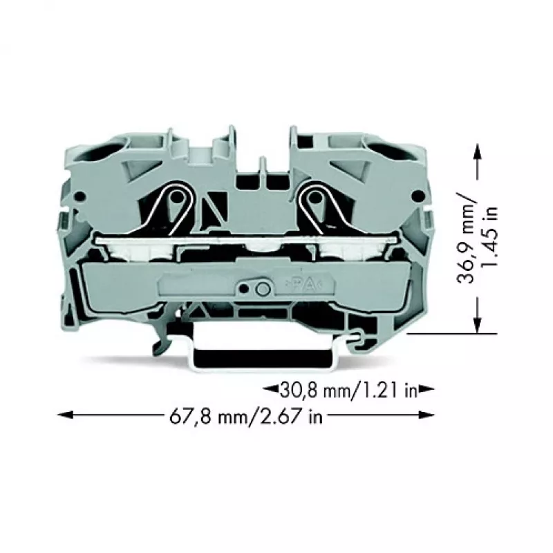 WAGO 2010-1201 Ακροδέκτης Σειράς Διέλευσης, 10 mm², 800 V, γκρι