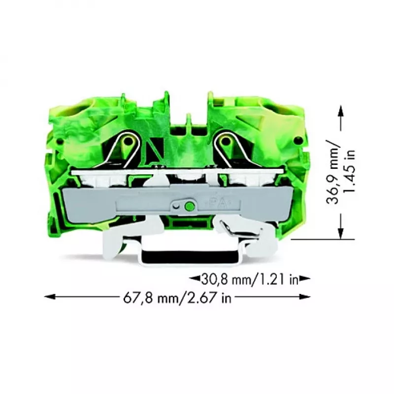 WAGO 2010-1207 Κλέμα αγωγού προστασίας 2 αγωγών, 10 mm²