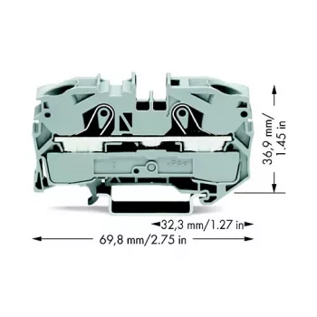 WAGO 2016-1201 Κλέμα διέλευσης, 16 mm², 800 V, γκρι, Push-in CAGE CLAMP