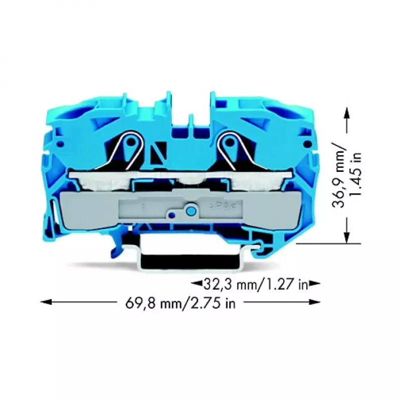 WAGO 2016-1204 Κλέμα διέλευσης 2 αγωγών, 16 mm², 800 V
