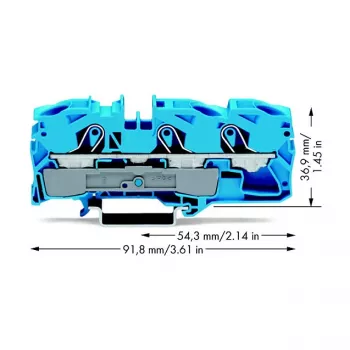 WAGO 2016-1304 Κλέμα διέλευσης 3 αγωγών, 16 mm², 800 V