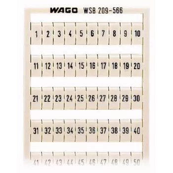 WAGO 209-566 Λωρίδα σήμανσης - Λευκή - 5 mm - 250 mm - χωρίς επιγραφή - για κλέμες σειράς TOPJOB S