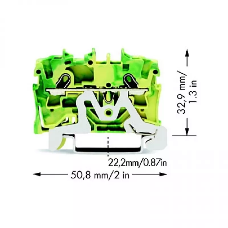 WAGO 2001-1207 Κλέμα γείωσης 2 αγωγών, 1,5 mm²