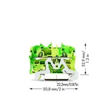 WAGO 2002-1207 Κλέμα αγωγού προστασίας 2 αγωγών, 2,5 mm²