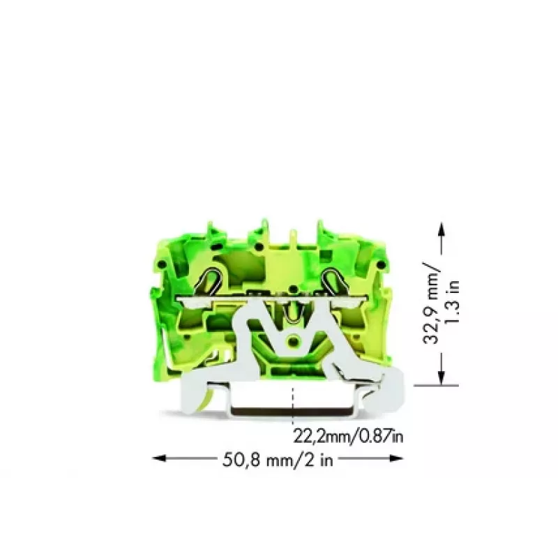 WAGO 2002-1207 Κλέμα αγωγού προστασίας 2 αγωγών, 2,5 mm²
