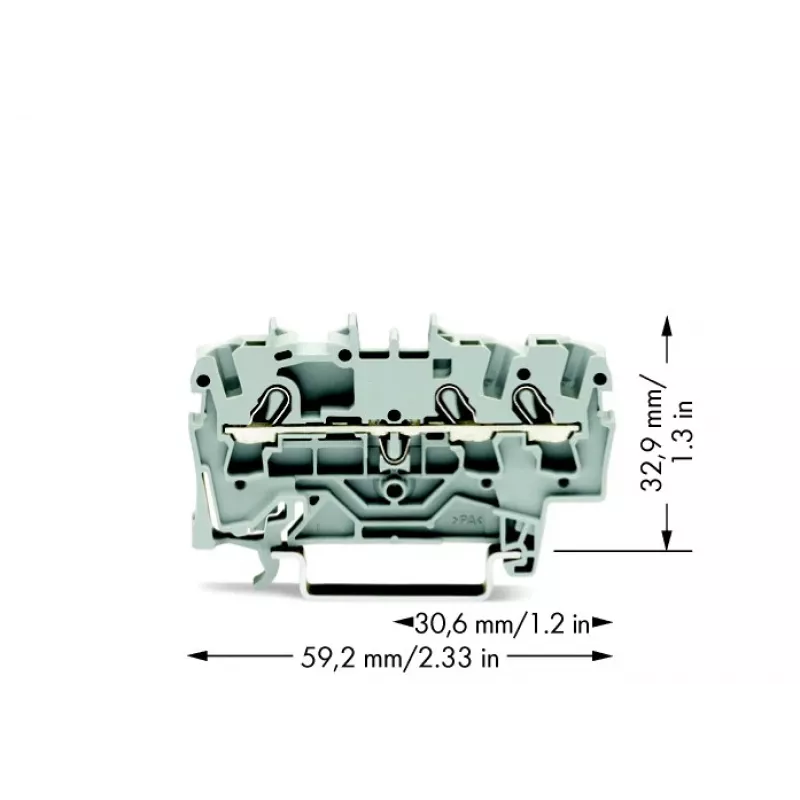 WAGO 2002-1301 Κλέμα διέλευσης 3 αγωγών, 2,5 mm²