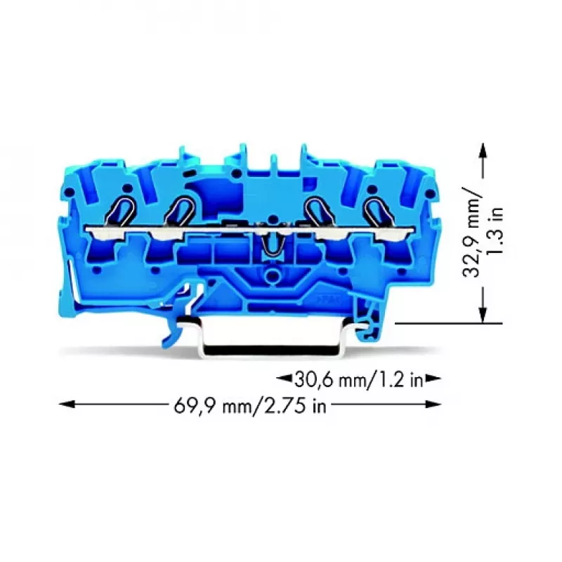 WAGO 2002-1404 Κλέμα διέλευσης 4 αγωγών, 2,5 mm²