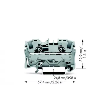 WAGO 2006-1201 Κλέμα διέλευσης, 2 αγωγών, 6 mm², 800 V, γκρι, ράγα DIN 35