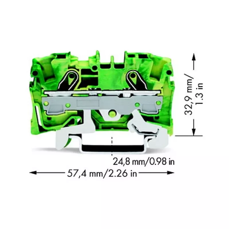 WAGO 2006-1207 Κλέμα γείωσης 2 αγωγών, 6 mm²