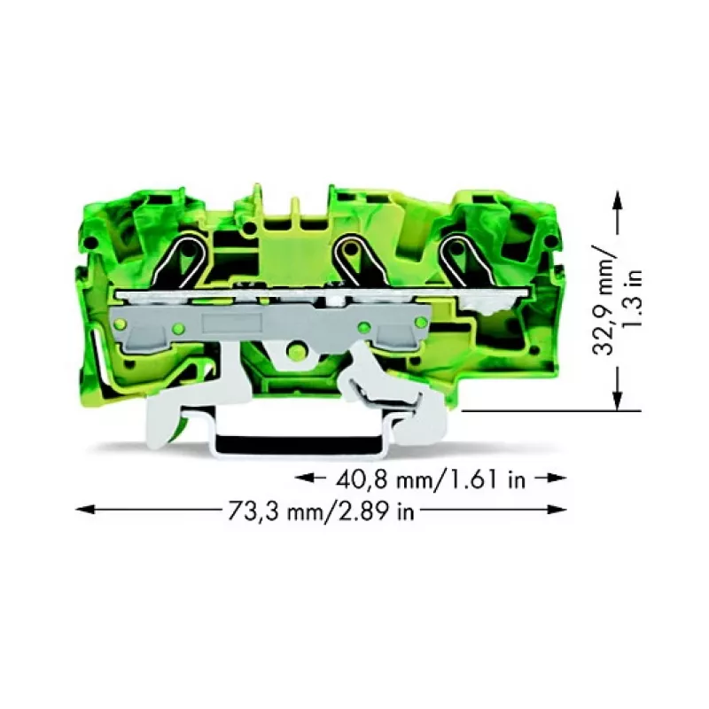 WAGO 2006-1307 Κλέμα γείωσης 3 αγωγών, 6 mm²