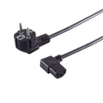 S CONN Maximum Connectivity Καλώδιο τροφοδοσίας 90° γωνιακό CEE 7/7 σε C13 1,8m Μαύρο