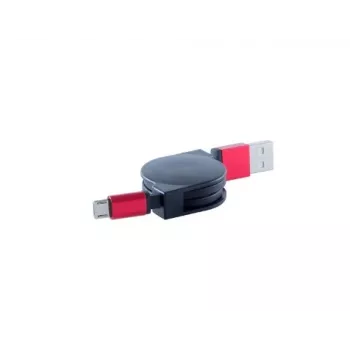 ShiverPeaks Καλώδιο φόρτισης USB 2.0 Βύσμα A σε βύσμα Micro-B, επεκτεινόμενο, Κόκκινο, 0,8 m