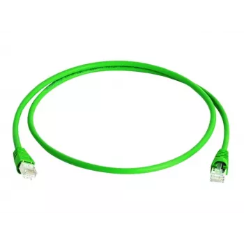 Telegärtner DataVoice Office MP8 FS 500 Καλώδιο Patch βύσμα RJ-45 σε βύσμα RJ-45 1,5 m SFTP PiMF CAT 6a IEEE 802.3an/IEEE 802.3at με boot χωρίς αλογόνα λεπτό σύρμα πράσινο RAL 6024