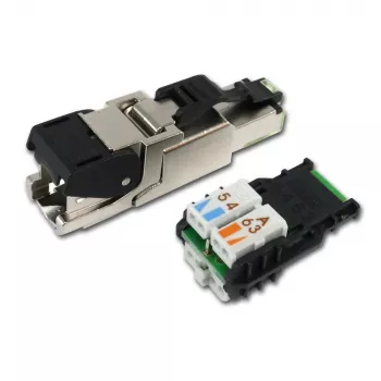 Telegärtner Βύσμα RJ45 MFP8 Cat.6a (Deep), T568A με προεγκατεστημένο καπάκι προστασίας σκόνης, ανθεκτικό περίβλημα χυτού ψευδάργυρου - 1 τεμ. (J00026A2004)