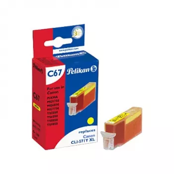 Pelikan Συμβατό δοχείο μελανιού για Canon CLI-571Y XL, κίτρινο, High Yield, 11,5 ml