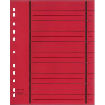 WEKRE 50 Trennblätter, A4, 190 g/m2, κόκκινα (951030850IF)