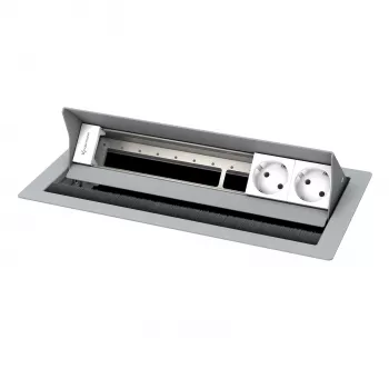 Kindermann CablePort standard² κουτί πίνακα σύνδεσης γραφείου 6 θέσεων ασημί