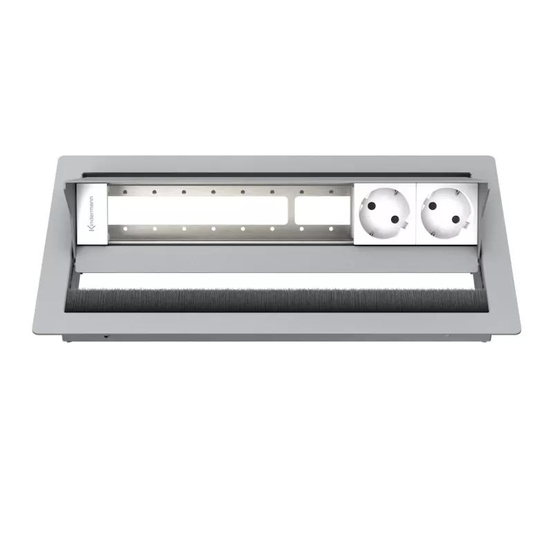 Kindermann CablePort standard² κουτί πίνακα σύνδεσης γραφείου 6 θέσεων ασημί