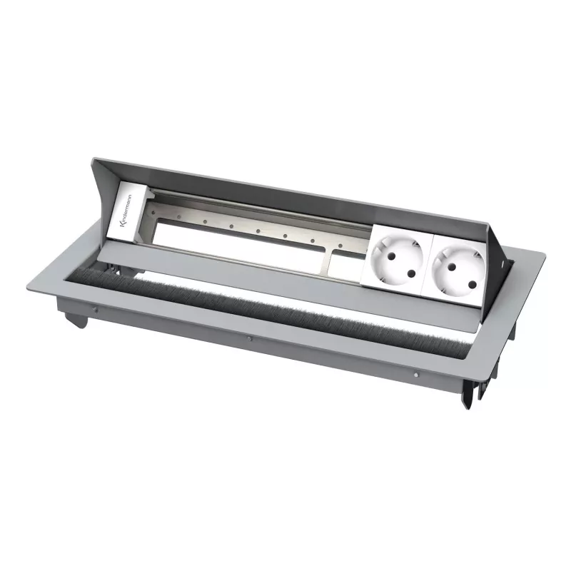 Kindermann CablePort standard² κουτί πίνακα σύνδεσης γραφείου 6 θέσεων ασημί