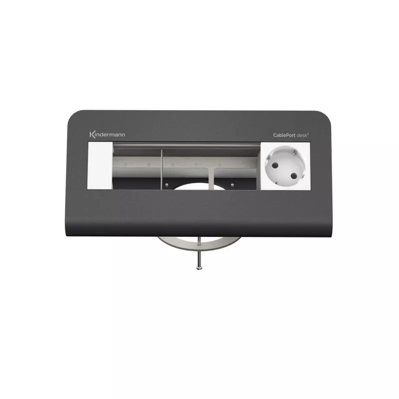 Kindermann CablePort desk² 80 μονάδα τροφοδοσίας γραφείου 4 θέσεων, μαύρο