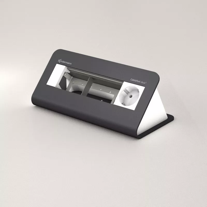 Kindermann CablePort desk² 80 μονάδα τροφοδοσίας γραφείου 4 θέσεων, μαύρο