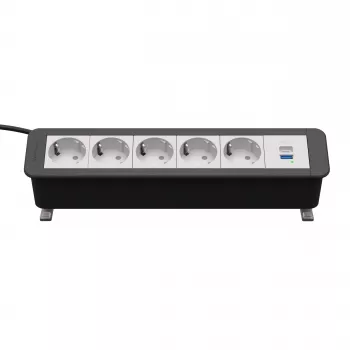 Kindermann CP Office Desk Πολύπριζο Γραφείου 5x Schuko 1x USB-A 3m Μαύρο